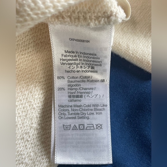 Madewell Women's Beige Cream  Henley Soft Cozy Sweatshirt Size Medium Casual - Picture 3 of 7